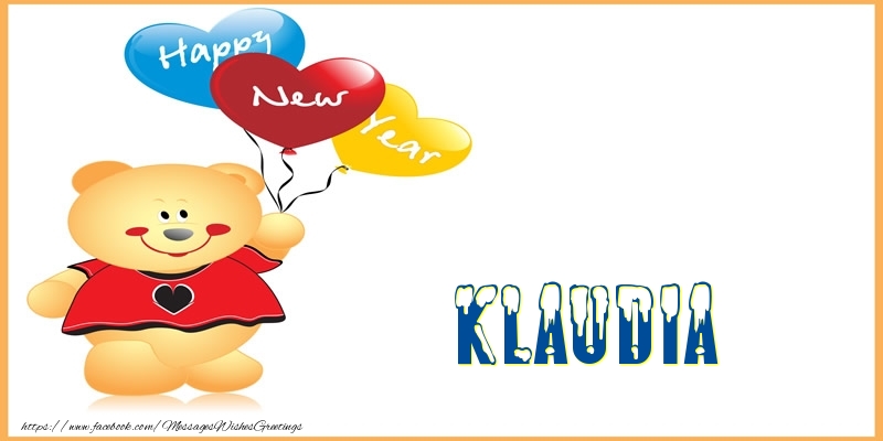 Greetings Cards for New Year - Happy New Year Klaudia!