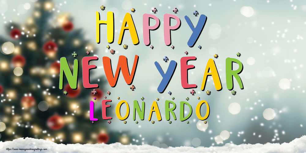 Greetings Cards for New Year - Happy New Year Leonardo!