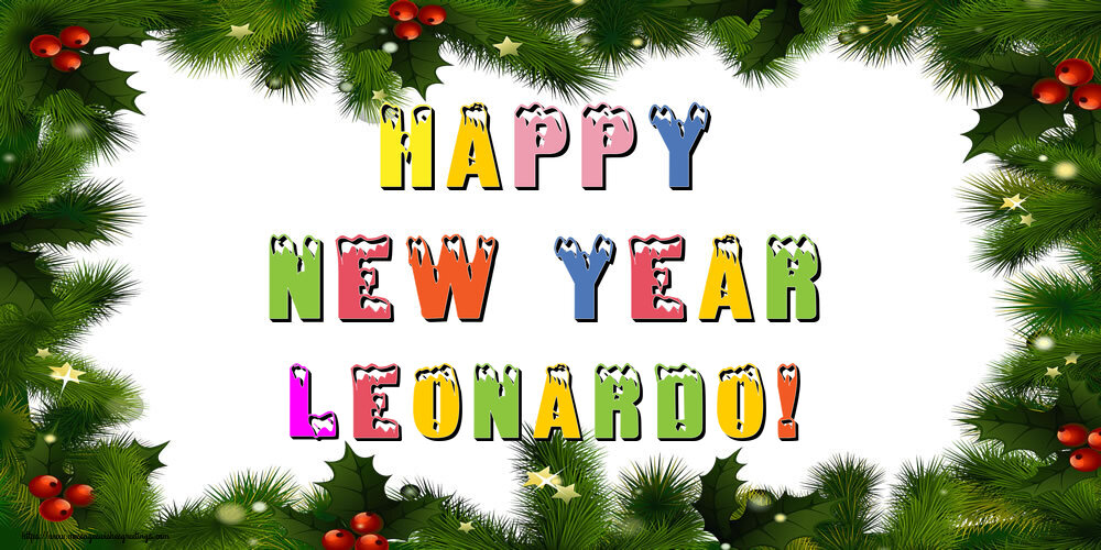 Greetings Cards for New Year - Happy New Year Leonardo!