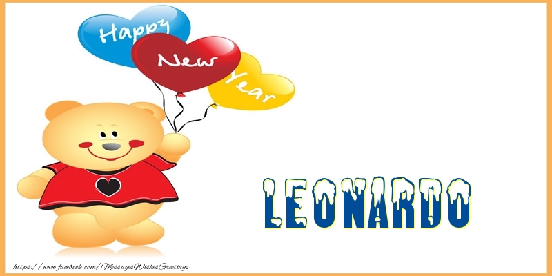 Greetings Cards for New Year - Happy New Year Leonardo!