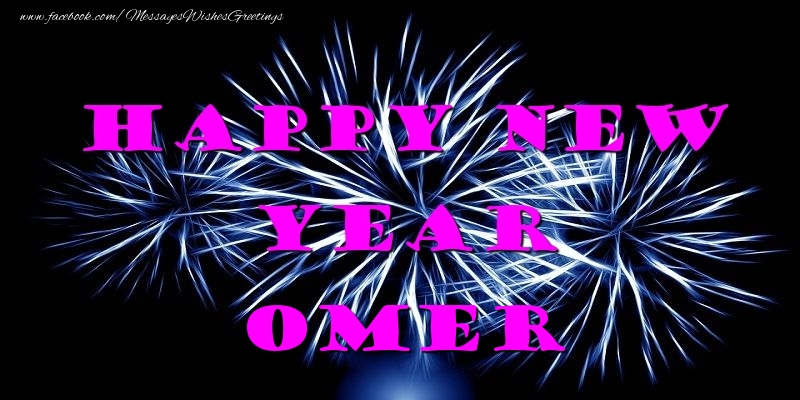 Greetings Cards for New Year - Happy New Year Omer