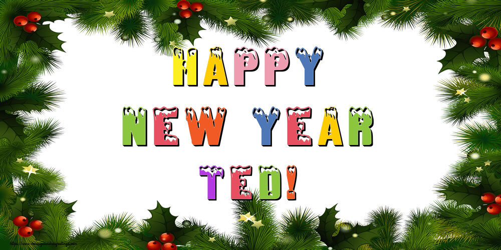 Greetings Cards for New Year - Happy New Year Ted!