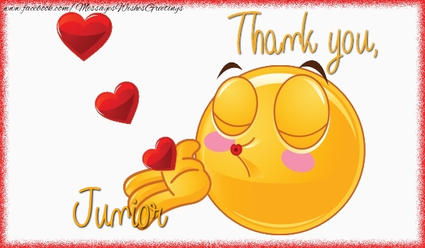  Greetings Cards Thank you - Emoji & Hearts | Thank you, Junior