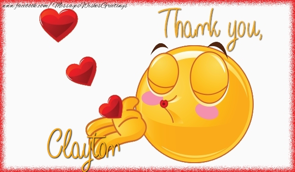  Greetings Cards Thank you - Emoji & Hearts | Thank you, Clayton