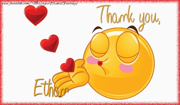 Greetings Cards Thank you - Emoji & Hearts | Thank you, Ethan