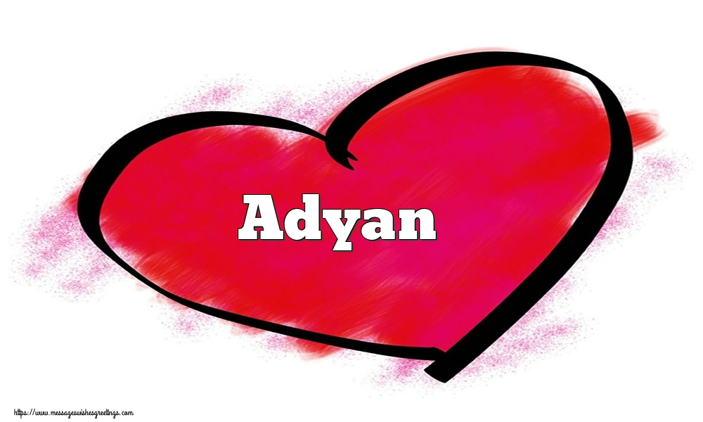 Greetings Cards for Valentine's Day - Name Adyan in heart