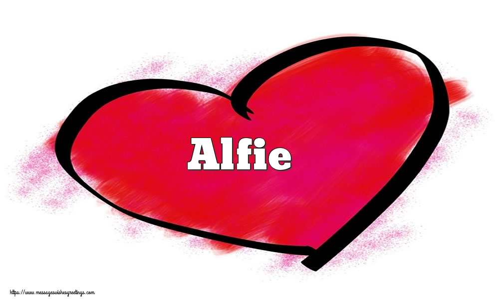 Greetings Cards for Valentine's Day - Name Alfie in heart