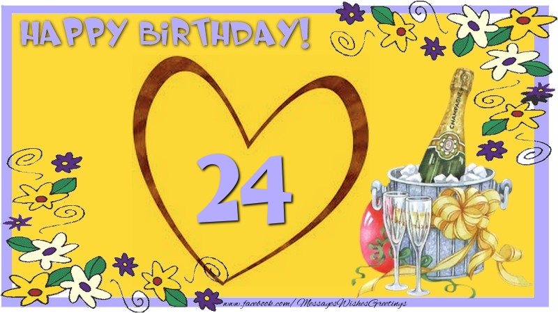 24 years Happy Birthday Cake - messageswishesgreetings.com