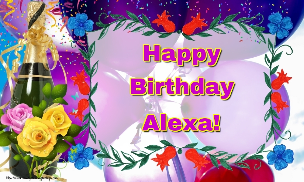  Greetings Cards for Birthday - Champagne | Happy Birthday Alexa!
