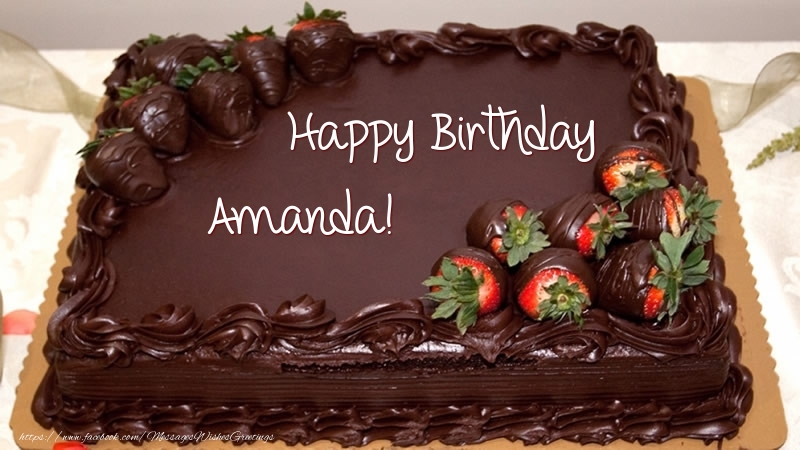 Greetings Cards for Birthday -  Happy Birthday Amanda! - Cake