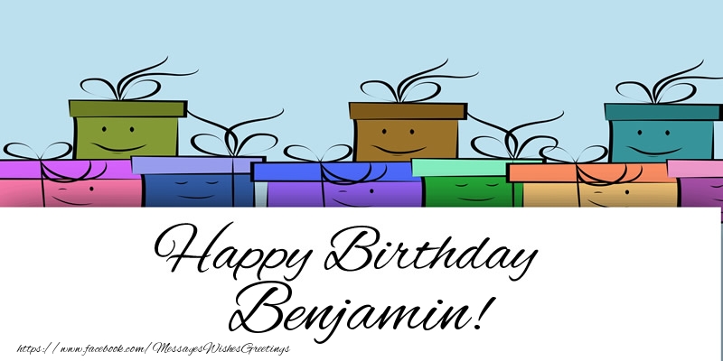 Greetings Cards for Birthday - Gift Box | Happy Birthday Benjamin!