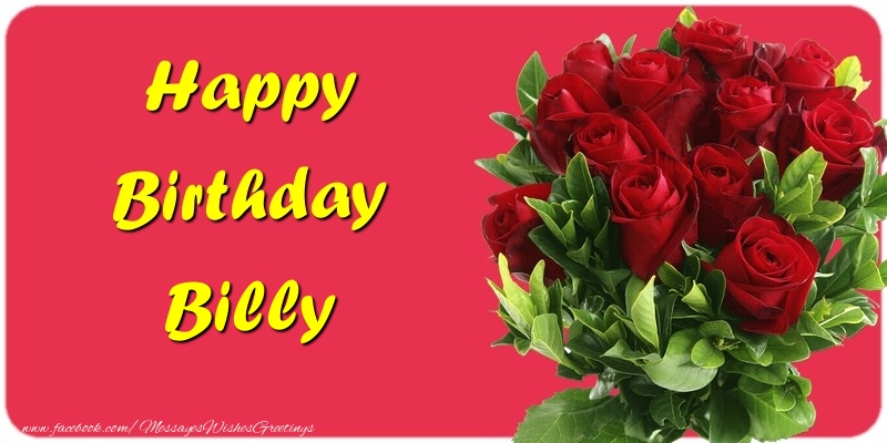 Greetings Cards for Birthday - Roses | Happy Birthday Billy