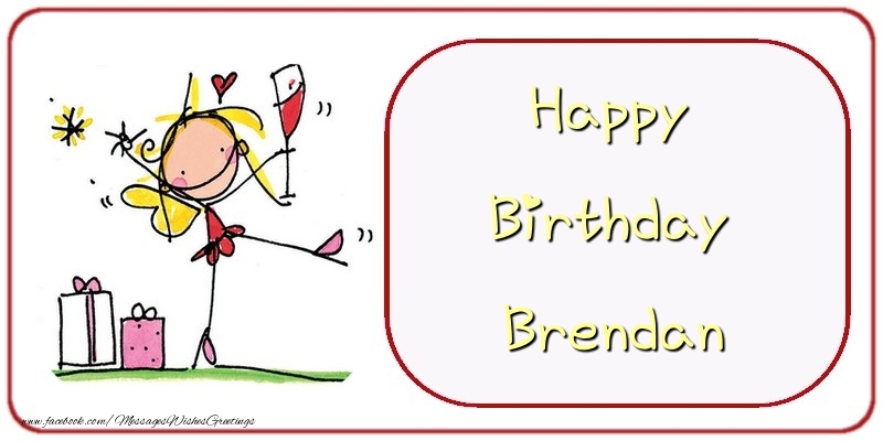 Greetings Cards for Birthday - Champagne & Gift Box | Happy Birthday Brendan