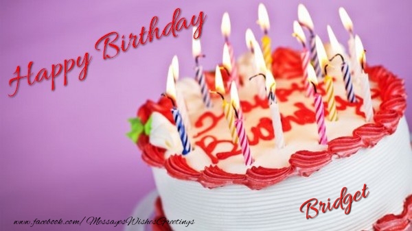 Greetings Cards for Birthday - Cake & Candels | Happy birthday, Bridget!