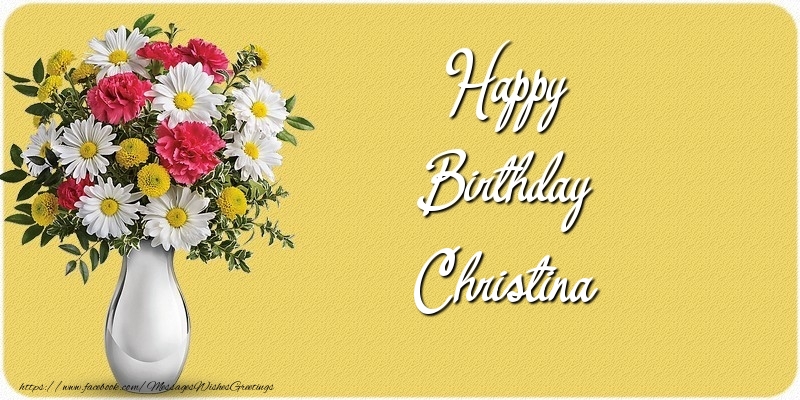 Greetings Cards for Birthday - Bouquet Of Flowers & Flowers | Happy Birthday Christina