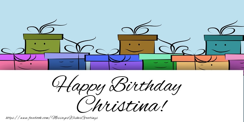 Greetings Cards for Birthday - Gift Box | Happy Birthday Christina!