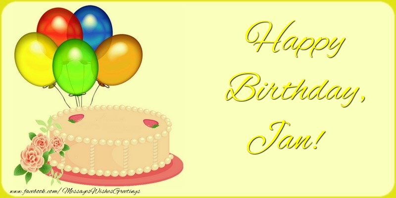 Greetings Cards for Birthday - Balloons & Cake | Happy Birthday, Jan