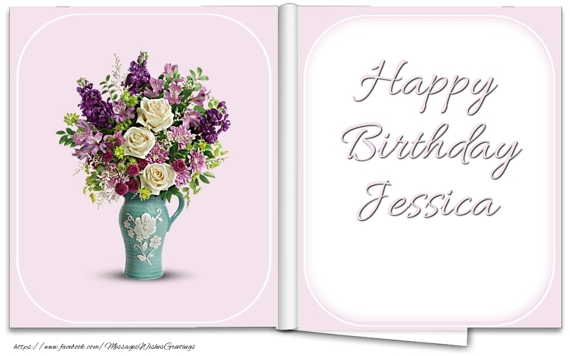 Greetings Cards for Birthday - Bouquet Of Flowers | Happy Birthday Jessica