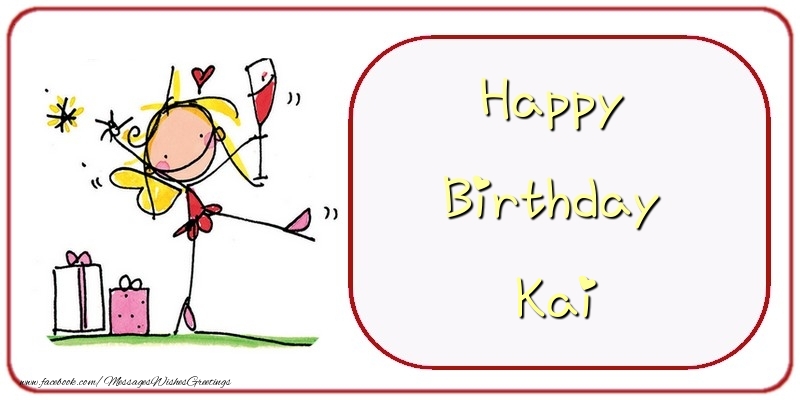 Greetings Cards for Birthday - Champagne & Gift Box | Happy Birthday Kai