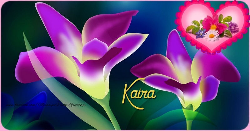 Greetings Cards for Birthday - Bouquet Of Flowers & Gift Box | Happy Birthday Kaira