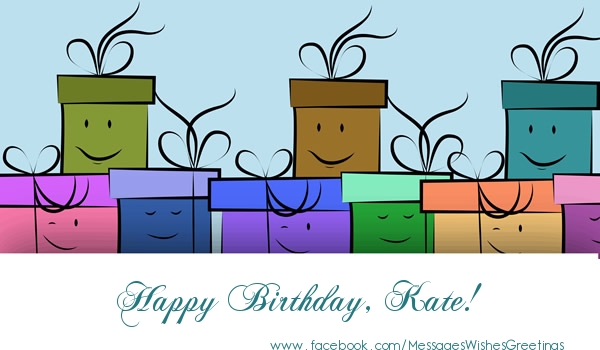 Greetings Cards for Birthday - Gift Box | Happy Birthday, Kate!