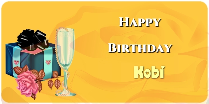 Greetings Cards for Birthday - Champagne | Happy Birthday Kobi