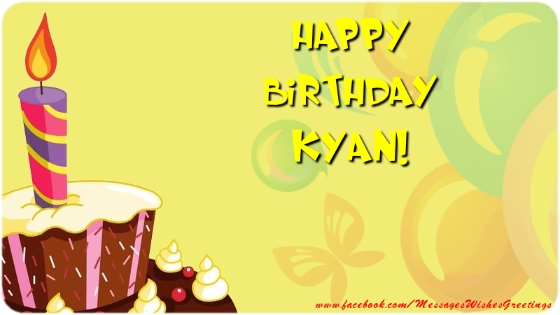 Greetings Cards for Birthday - Balloons & Cake | Happy Birthday Kyan