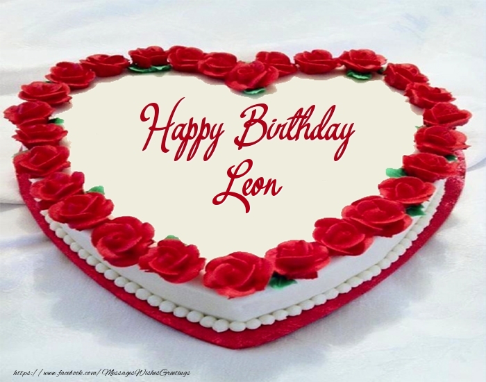 Greetings Cards for Birthday - Cake | Happy Birthday Leon
