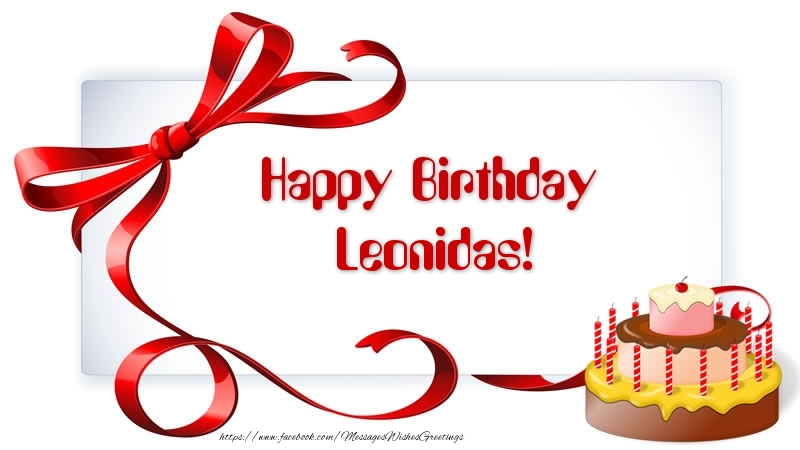 Greetings Cards for Birthday - Cake | Happy Birthday Leonidas!