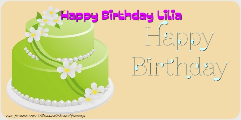 Greetings Cards for Birthday - Balloons & Cake | Happy Birthday Lilia