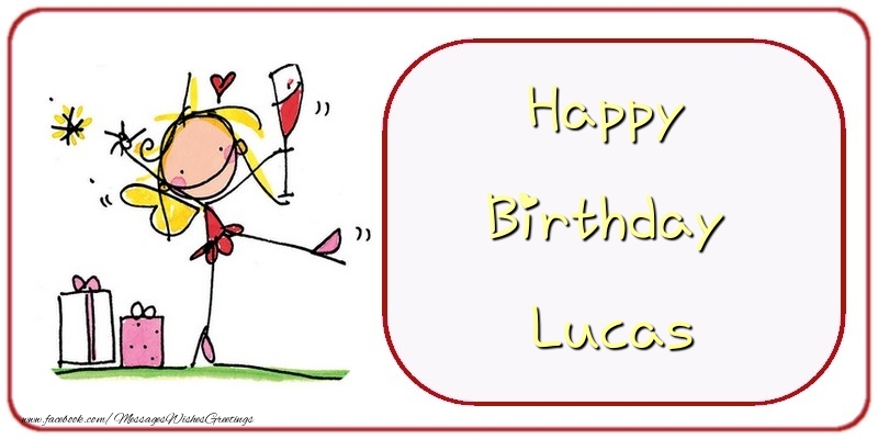 Greetings Cards for Birthday - Champagne & Gift Box | Happy Birthday Lucas
