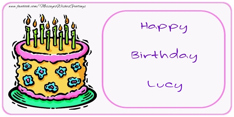 Greetings Cards for Birthday - Cake | Happy Birthday Lucy