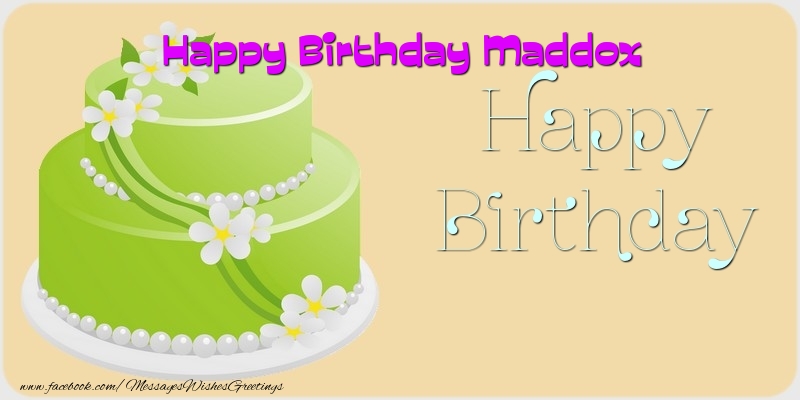 Greetings Cards for Birthday - Balloons & Cake | Happy Birthday Maddox