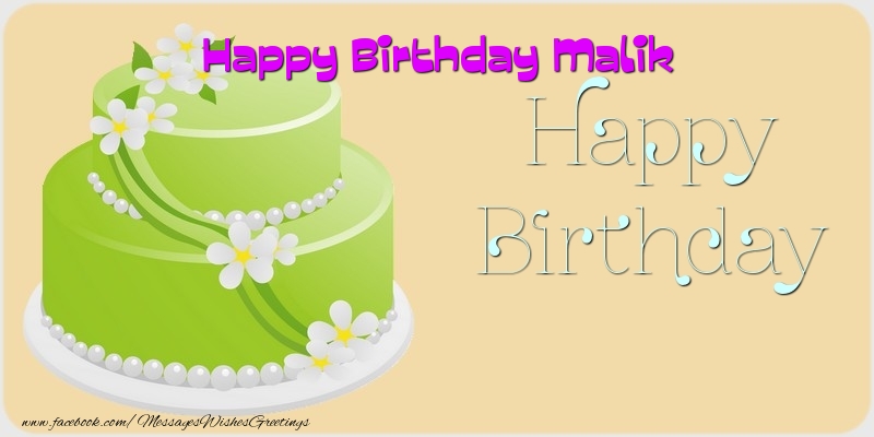Greetings Cards for Birthday - Balloons & Cake | Happy Birthday Malik