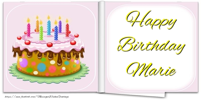 Greetings Cards for Birthday - Cake | Happy Birthday Marie