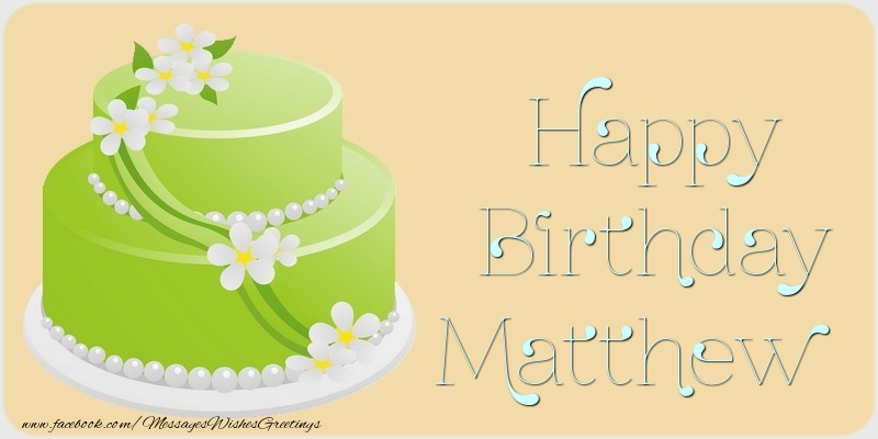Greetings Cards for Birthday - Cake | Happy Birthday Matthew