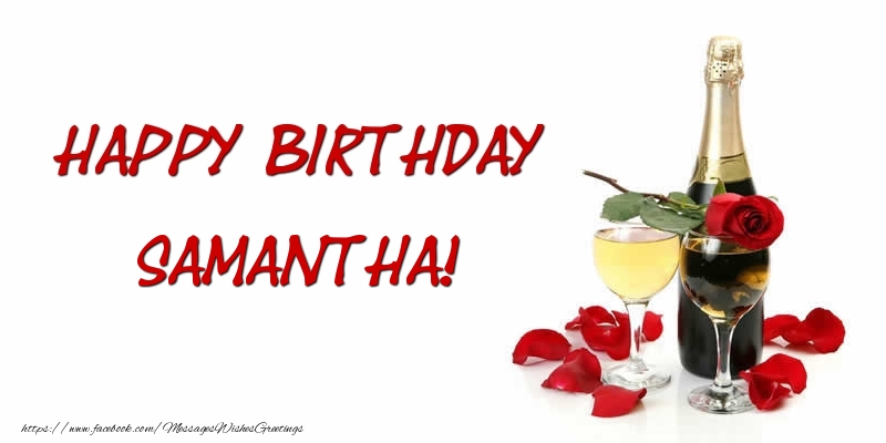 Greetings Cards for Birthday - Champagne | Happy Birthday Samantha