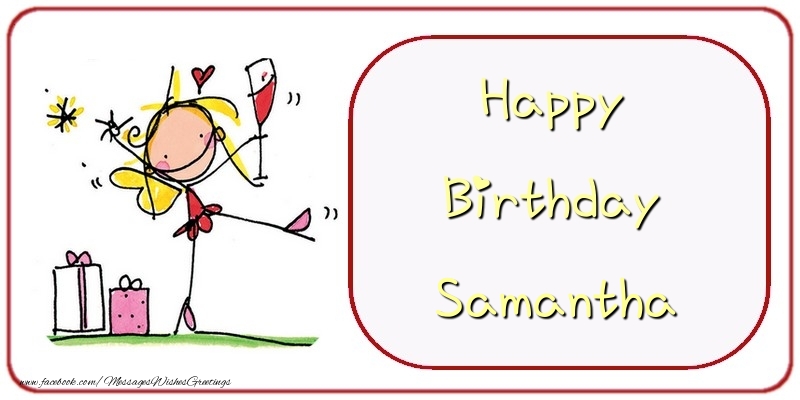 Greetings Cards for Birthday - Champagne & Gift Box | Happy Birthday Samantha