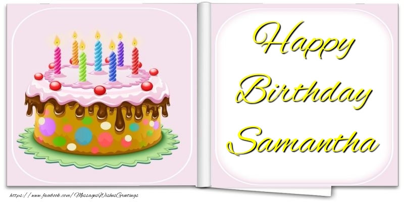 Greetings Cards for Birthday - Cake | Happy Birthday Samantha