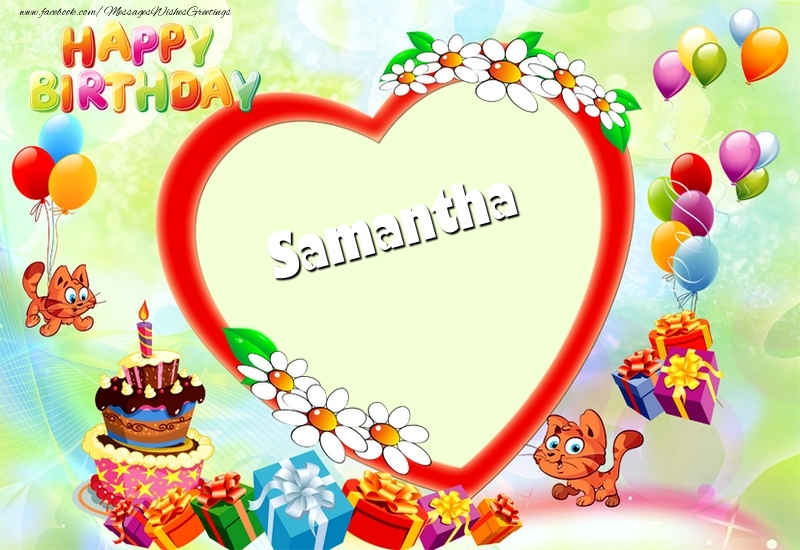 Greetings Cards for Birthday - 2023 & Cake & Gift Box | Happy Birthday, Samantha!