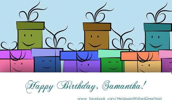 Greetings Cards for Birthday - Gift Box | Happy Birthday, Samantha!
