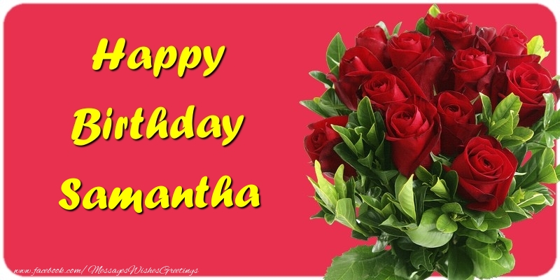 Greetings Cards for Birthday - Roses | Happy Birthday Samantha