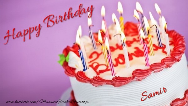 Greetings Cards for Birthday - Cake & Candels | Happy birthday, Samir!