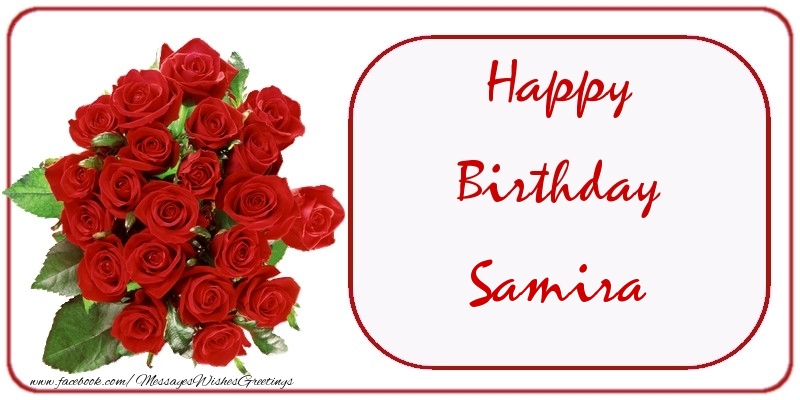 Greetings Cards for Birthday - Bouquet Of Flowers & Roses | Happy Birthday Samira