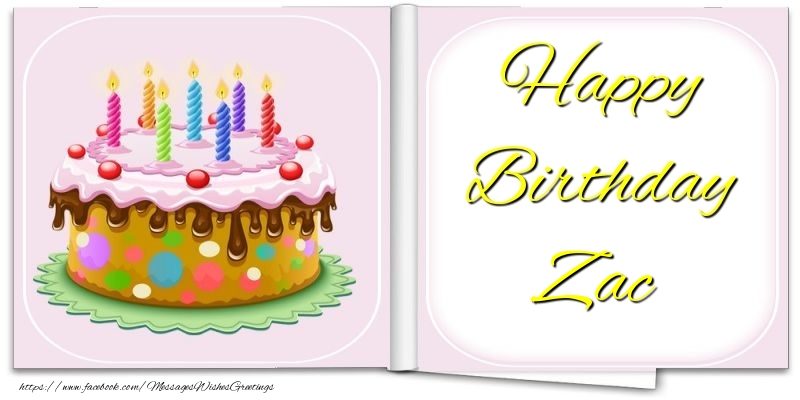 Greetings Cards for Birthday - Cake | Happy Birthday Zac