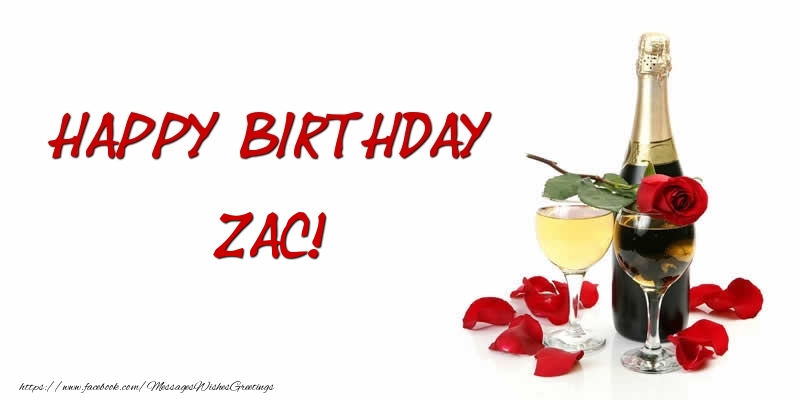  Greetings Cards for Birthday - Champagne | Happy Birthday Zac