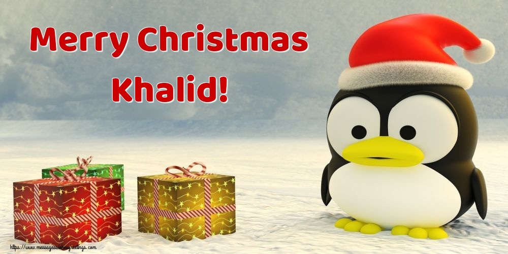 Greetings Cards for Christmas - Animation & Gift Box | Merry Christmas Khalid!