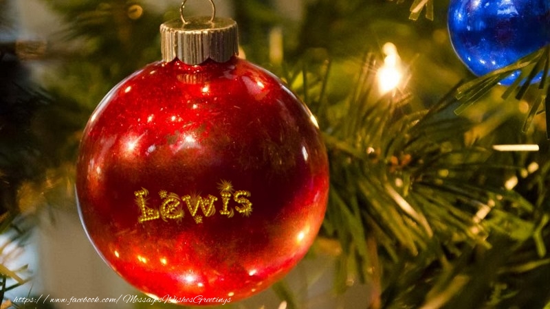 Greetings Cards for Christmas - Christmas Decoration | Your name on christmass globe Lewis