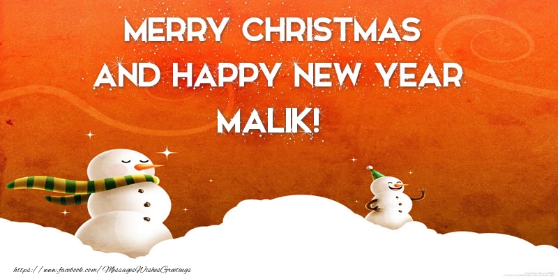 Greetings Cards for Christmas - Snowman | Merry christmas and happy new year Malik!