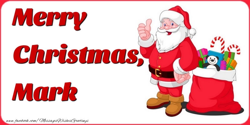 Greetings Cards for Christmas - Gift Box & Santa Claus | Merry Christmas, Mark